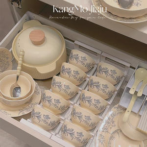 Ensemble de bols et assiettes en céramique Naihuhu de style moderne de grande valeur Ins Combinaison de plats de riz jetables à usage domestique de style français - Product Image 2