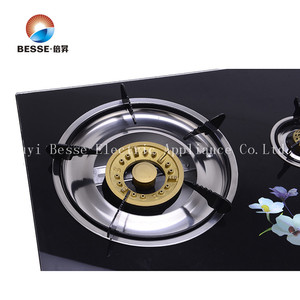 Estufa de Mesa de Vidrio Negro con 3 Quemadores, GLP/Gas Natural, Encendido Electrónico, Control por Perillas, para Uso Doméstico, Hotel, RV y Exteriores - Product Image 3