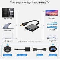 SYONG Vergoldeter HDMI-zu-VGA-Adapter (Stecker zu Buchse) 1080P Enthält einen 3,5-mm-Audioanschluss und einen USB-Netzteil anschluss für Laptop-PC-Fernseher