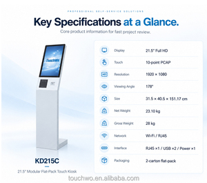 Kiosco de Tickets para Colas Touchwo de 21.5 Pulgadas para Gestión de Filas en Bancos, Hospitales y Clínicas con Impresora Térmica y Lector de Tarjetas RFID - Product Image 5