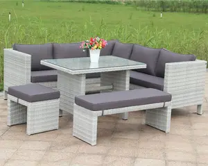 休息室沙发高后庭院花园沙发全铝高品质户外藤制家具