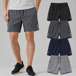 Custom Summer Quick Dry Beachtrack Ice Silk Elastic Blank Casual Plus Size Men's Gym Athletic <b>Boxer</b> plain mesh shorts - Product Image 1