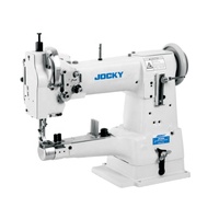 Machine à coudre industrielle JOCKY JK335A à bras cylindrique et alimentation par entraînement pour cuir, chaussures, sacs et tapisserie