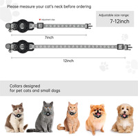 Collier pour chat en nylon en gros avec empreintes de pattes, réfléchissant, avec protection pour AirTag, style dessin animé