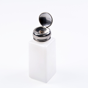 Bouteille distributrice vide en plastique de 250 ml avec pompe en acier inoxydable pour cosmétiques, alcool, liquides de manucure et nail art, réutilisable pour salon - Product Image 2
