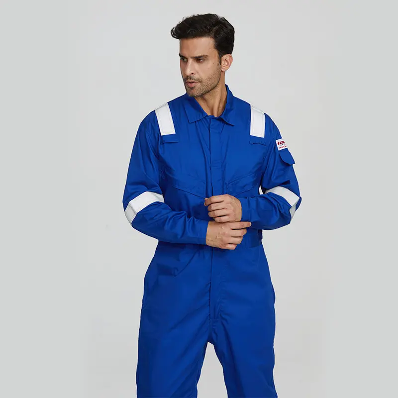 בגדי עבודה בטיחותיים עמידים בפני אש עם נראות גבוהה Hi Vis Fr סרבל גברים עם סרט רעיוני מעכב אש