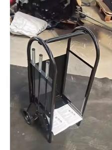Carro para chimenea Carro para <span class=keywords><strong>leña</strong></span> Hierro negro Estante de almacenamiento de troncos de madera Portador de transporte de troncos Estante para troncos con herramientas - Product Image 2