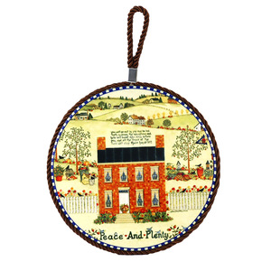 Set de dessous-de-plat et dessous-de-casserole ronds en céramique, style rétro européen, antidérapants, motif floral, isolants thermiquement, pour la décoration intérieure - Product Image 5