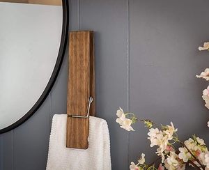 Decorazione da parete mollette in legno <span class=keywords><strong>porta</strong></span> <span class=keywords><strong>asciugamani</strong></span>, molletta da <span class=keywords><strong>bagno</strong></span> <span class=keywords><strong>porta</strong></span> <span class=keywords><strong>asciugamani</strong></span> con <span class=keywords><strong>adesivo</strong></span> - Product Image 6