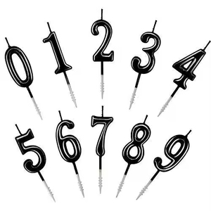 Bougie d'anniversaire de haute qualité, dorée ou argentée, en métal numérique, bougie numérique en métal - Product Image 2