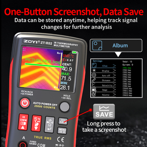 מצלמת הדמיה תרמית אינפרא אדום ZOYI ZT-R02 רזולוציה 96x96 אורך גל 8-14 מטר רגישות 75mk רזולוציית פיקסלים תרמיים 256x192 חיבור Type-C - Product Image 4