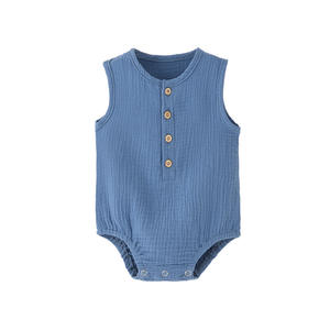 Tuta da bambina in fabbrica Keli Bear a maglia vestiti per bambini in cotone Casual <span class=keywords><strong>tutina</strong></span> in tinta unita senza maniche estiva body body - Product Image 4