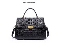 Sac à main de créateur en cuir véritable imprimé crocodile, petit sac fourre-tout à poignée supérieure, sac à bandoulière pour femme