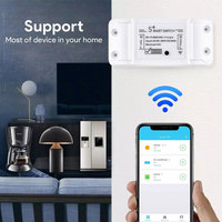 Commutateur intelligent intelligent Tuya 1CH 10A WIFI pour système domestique intelligent fonctionne avec Alexa/Google Assistant PST-WF-S1