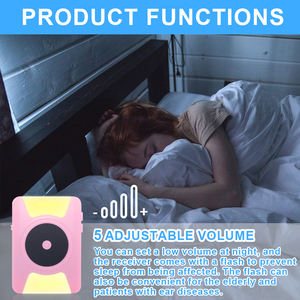 Daytech กระดิ่งประตูไฟพราวไร้สาย CC21,สำหรับผู้สูงอายุ/คนหูหนวกบกพร่องในการได้ยินเสียงแฟลชสั่นออดแบตเตอรี่ - Product Image 4