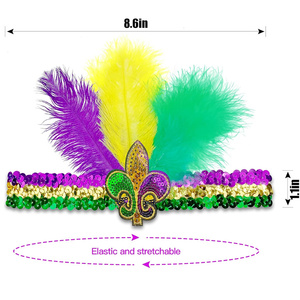 Serre-tête brésilien à sequins pour Halloween, Mardi Gras, festivals et carnavals – Décoration <span class=keywords><strong>de</strong></span> tête pour fêtes - Product Image 1