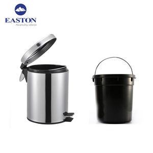 Nouveauté, poubelle ronde en acier inoxydable de 3 litres avec pédale, doublure en plastique pour hôtel - Product Image 1