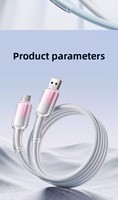 Cable USB a Tipo-C Morado, Carga Rápida 3A, Diseño Degradado de Cristal de Hielo, Nylon, Conductor de Cobre Puro para Teléfono Móvil e iOS