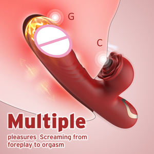 Venta al por mayor 2 en 1 Rosa flor consolador vibrador Anal vibrador clítoris succionador vibrador adultos juguetes sexuales para mujeres pareja masturbador - Product Image 1
