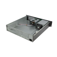 Casis rak 2U hitam kustom dengan tampilan Temparture untuk casing Server 2U Mainboard LCD ATX mikro