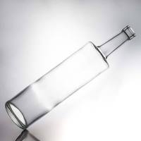 Bouteilles de liqueur en verre rondes, hautes et fines, personnalisées, de qualité supérieure, sur mesure, 500 ml, 700 ml, 1000 ml, pour la vodka, le whisky, avec bouchon en liège
