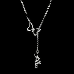 Diy Customize Gold Butterfly <b>Name</b> <b>Necklace</b> Chain Stainless Steel Set Silver Jewelry Personalized <b>Custom</b> - Product Image 3