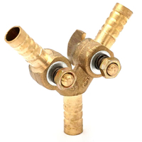 Convient pour tuyau I/D 8mm 10mm Barb Y 3 voies en laiton robinet à boisseau sphérique pour carburant Air gaz