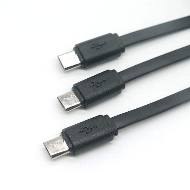 Factory Price USB 30 cm Micro to Micro Male Flat Cable for Phone Fast Charging Data Transfer Cable