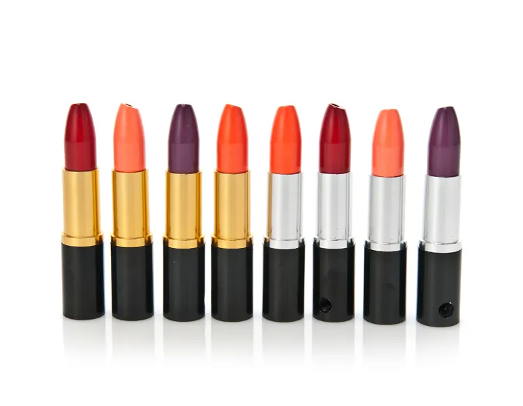 Tuyaux métalliques en forme de rouge à lèvres pour femme, vente en gros, couleur bonbon, nouveau Design,