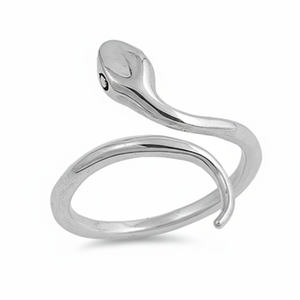สวยทำด้วยมือราคาขายส่งร้านค้าออนไลน์ตอนนี้ธรรมดางูสัตว์ปรับวงแหวน925เงินสเตอร์ลิงของขวัญแต่งงาน - Product Image 1