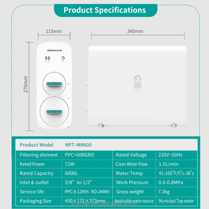 Sistema de Purificación de Agua por Ósmosis Inversa MICOE de 3 Etapas y 600GP, sin Tanque, para el Mercado Africano - Product Image 5