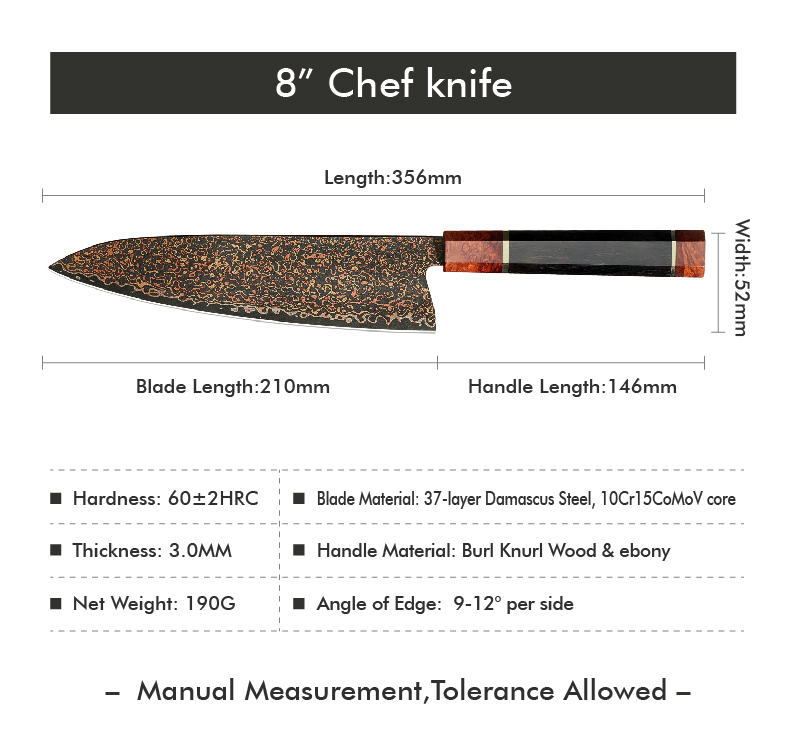 cuchillo de chef marrón DMS-546