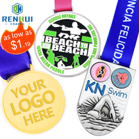 Medalla Deportiva Personalizada Barata de Metal 3D para Maratón, Taekwondo, Fiesta, Fútbol, Baile, Natación, Premio de Oro, Trofeo de Carrera