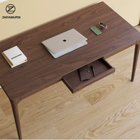 Bureau moderne en bois massif, table d'ordinateur entièrement en bois, mobilier de bureau personnalisé, bureau à domicile avec une forte capacité de charge
