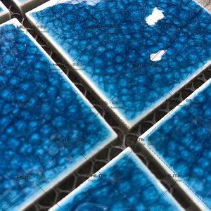 Mosaïque de verre bleu pour la décoration du fond de la piscine, mosaïque en gros - Product Image 4