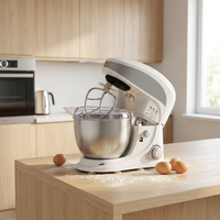 Batteur sur socle électrique SOHEF 4L 1000W, 6 vitesses, tête inclinable, moteur entièrement en cuivre, bol en acier inoxydable pour boulangerie domestique