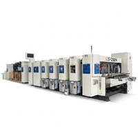 Machine de fabrication de boîtes en carton ondulé entièrement automatique avec imprimante, rainureuse, découpeuse, plieuse et encollatrice pour ligne d'emballage papier