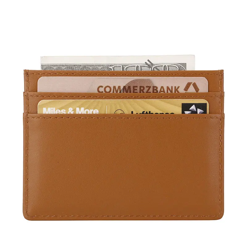 Thin Card Holders PU Leather Front Pocket Wallets RFID Bloacking Minimalist Business Card Holder
