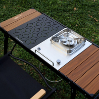 Table de camping pliante extérieure en aluminium Offre Spéciale IGT avec cuisinière à gaz Cuisine portable Hauteur réglable Table de cuisson pour barbecue
