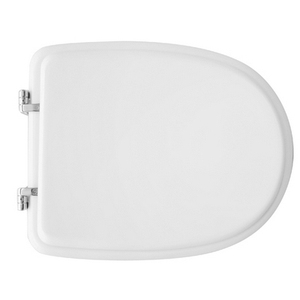 Asiento de inodoro para inodoro Cesame Aretusa, blanco, con bisagras ajustables en forma de 6 y bisagras de lazo, 50.5 cm de longitud - Product Image 1