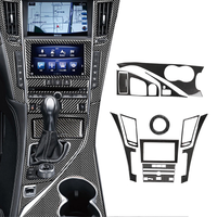 11 pièces Kit de décoration intérieure panneau de Console centrale couvercle en Fiber de carbone adapté pour Skyline nissan Infiniti Q50 V37 Q50S Q60 2014-2025