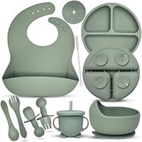 Ensemble de vaisselle pour bébés et enfants, 100% sans BPA, assiette à ventouse en silicone pour l'alimentation des tout-petits, bol d'alimentation pour bébés