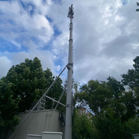 Mât télécom monopode en acier galvanisé personnalisé de 20m, 30m, 40m, 50m, 60m pour antenne de communication 4G/5G