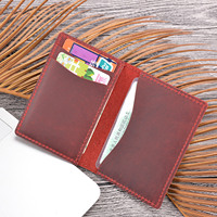 Usine Design Personnalisé Crazy Horse Cuir Passeport Documents Paquet Titulaire De La Carte En Cuir Véritable Voyage Titulaire De La Carte Cas