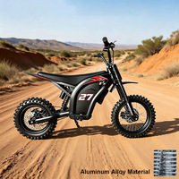 Moto électrique tout-terrain 48V 1500W avec moteur central, vitesse 60 km/h, freins à disque hydrauliques, 27 vitesses, double batterie