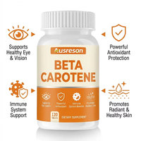 Ausreson OEM Comprimés de bêta-carotène et de vitamine A à la spiruline – Complément alimentaire végétalien pour la santé des yeux, de la peau et du système immunitaire