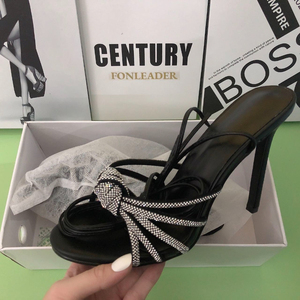 Retro Roman New Fashion <b>Black</b> Ladies Footwear Ankle Strap High Heel Women Shoes Sandals - Product Image 6