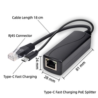 Divisor PoE SDaPo Tipo-C de 23W 2.5G, Carga Rápida QC3.0 PD3.0, Estándar de Alimentación por Ethernet IEEE802.3at