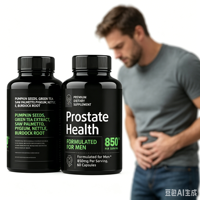 Capsules multi-herbes et vitamines pour hommes avec Saw Palmetto, Pygeum, Thé vert, 850 mg par portion, 60 capsules végétales, vente en gros