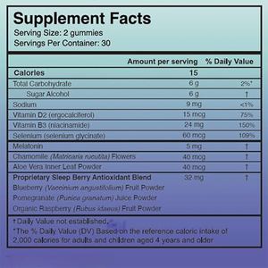 Gomitas Veganas de Aloe Vera para Dormir, Diseño Más Reciente, Sueño Profundo, Renovación de la Piel, Melatonina Nocturna para Mujeres Embarazadas, Dosis de Gomitas - Product Image 2